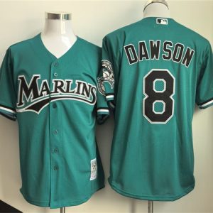 Miami Marlins #8 Andre Dawson Teal Throwback Stitched Jersey