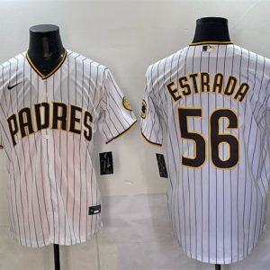 San Diego Padres #56 Jeremiah Estrada White Cool Base Stitched Jersey