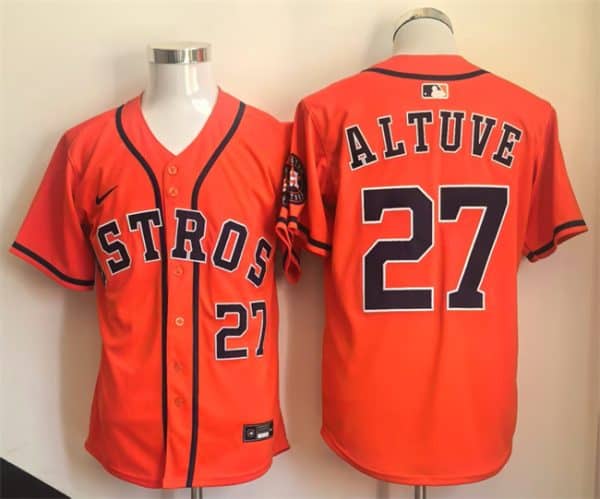 Houston Astros #27 Jose Altuve Orange Limited Stitched Jersey