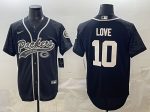 Green Bay Packers #10 Jordan Love Black Reflective With Patch Cool Base Stitched Jersey