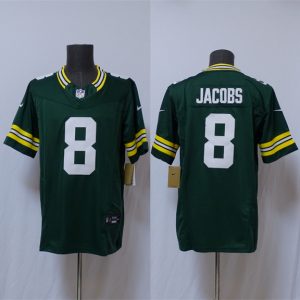 Green Bay Packers #8 Josh Jacobs Green Vapor 2025 F.U.S.E. Limited Stitched Jersey