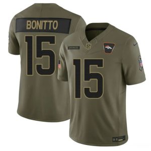 Denver Broncos #15 Nik Bonitto Olive 2025 F.U.S.E. Salute to Service Limited Stitched Jersey