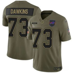 Buffalo Bills #73 Dion Dawkins Olive 2025 F.U.S.E. Salute to Service Limited Stitched Jersey