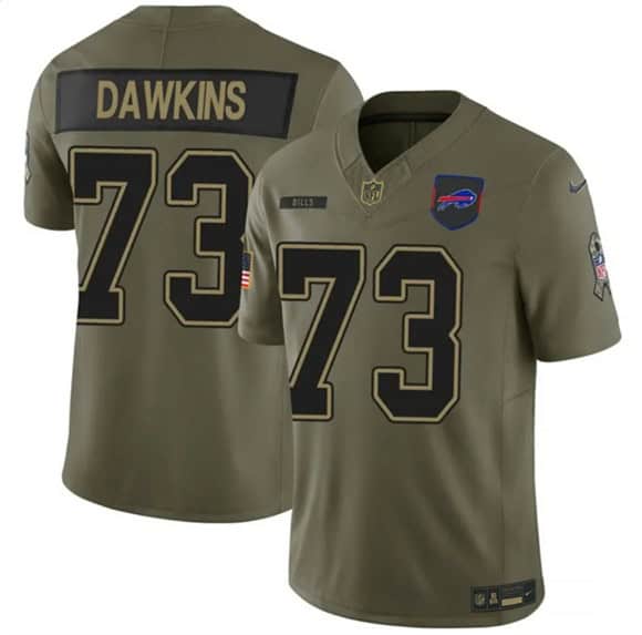 Buffalo Bills #73 Dion Dawkins Olive 2025 F.U.S.E. Salute to Service Limited Stitched Jersey
