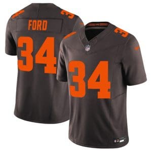 Cleveland Browns #34 Jerome Ford Brown 2025 F.U.S.E. Alpha Dawg Limited Stitched Jersey
