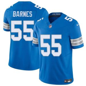 Detroit Lions #55 Derrick Barnes Blue 2025 F.U.S.E. Vapor Limited Stitched Game Jersey
