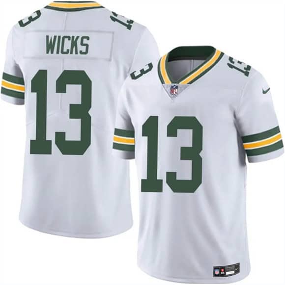 Green Bay Packers #13 Dontayvion Wicks White 2025 Vapor Untouchable Limited Stitched Jersey