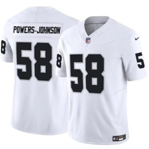 Las Vegas Raiders #58 Jackson Powers-Johnson White 2025 F.U.S.E. Vapor Untouchable Limited Stitched Jersey