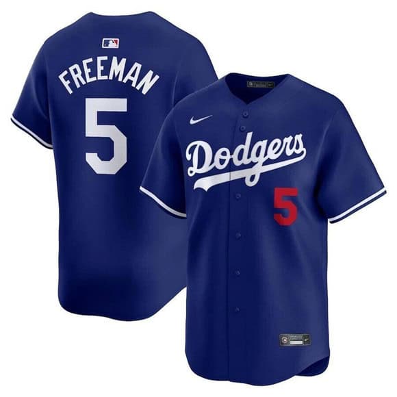Los Angeles Dodgers #5 Freddie Freeman Royal Limited Stitched Jersey