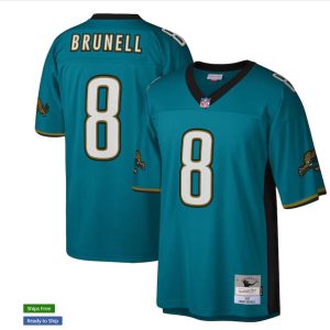 Jacksonville Jaguars #8 Mark Brunell 1997 Mitchell Ness Teal Throwback Jersey