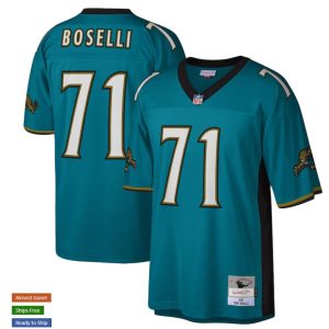 Jacksonville Jaguars #71 Tony Boselli 1997 Mitchell Ness Teal Throwback Jersey