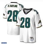 Mens Jacksonville Jaguars #28 Fred Taylor Mitchell Ness White Legacy Throwback Jersey
