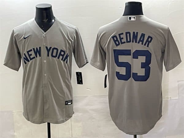 New York Yankees #53 David Bednar Grey Stitched Jersey