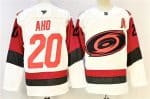 Carolina Hurricanes #20 Sebastian Aho White 2024-25 With A Patch Home Stitched Jersey