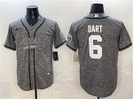 New York Giants #6 Jaxson Dart Gray With Patch Cool Base Stitched Jersey