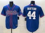 New York Giants #44 Cam Skattebo Royal With Patch Cool Base Stitched Jersey
