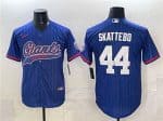 New York Giants #44 Cam Skattebo Royal Pinstripe With Patch Cool Base Stitched Jersey