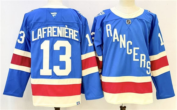 New York Rangers #13 Alexis Lafreniere Blue 2025 Stitched Jersey