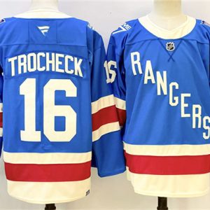 New York Rangers #16 Vincent Trocheck Blue 2025 Stitched Jersey