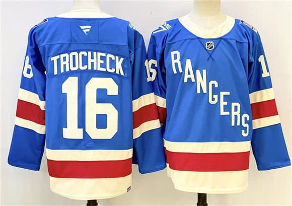 New York Rangers #16 Vincent Trocheck Blue 2025 Stitched Jersey