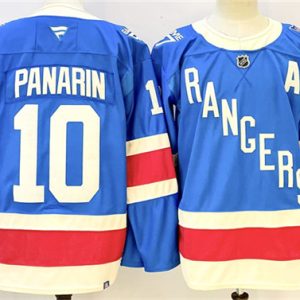 New York Rangers #10 Artemi Panarin Blue 2025 With A Patch Stitched Jersey