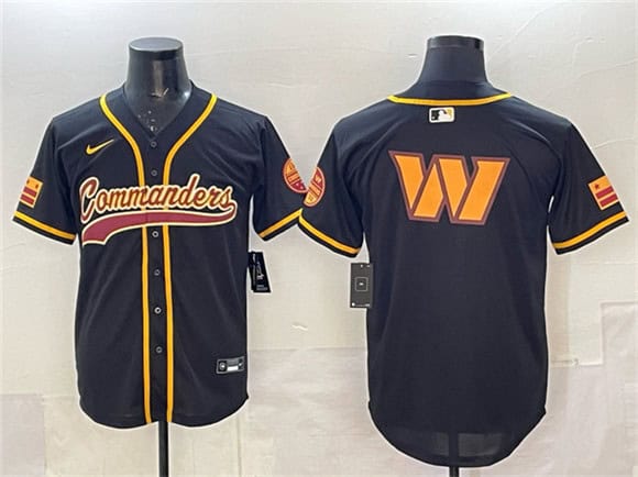 Washington Commanders Team Big Logo Black Limited Stitched Jersey