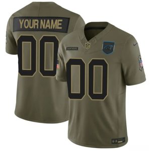 Carolina Panthers Custom Olive 2025 F.U.S.E. Salute to Service Limited Stitched Jersey