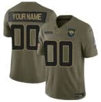 Jacksonville Jaguars Custom Olive 2025 F.U.S.E. Salute to Service Limited Stitched Jersey