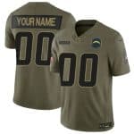 Los Angeles Chargers Custom Olive 2025 F.U.S.E. Salute to Service Limited Stitched Jersey