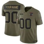 New England Patriots Custom Olive 2025 F.U.S.E. Salute to Service Limited Stitched Jersey