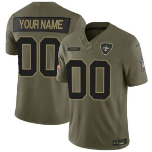 New Orleans Saints Custom Olive 2025 F.U.S.E. Salute to Service Limited Stitched Jersey