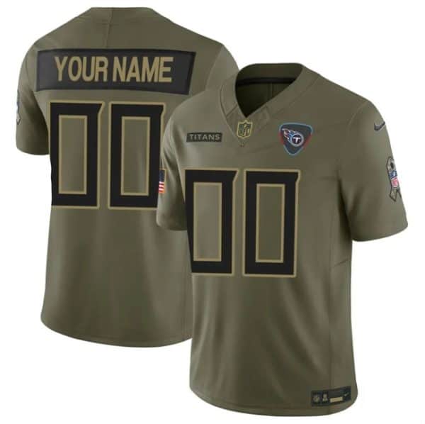 Tennessee Titans Custom Olive 2025 F.U.S.E. Salute to Service Limited Stitched Jersey