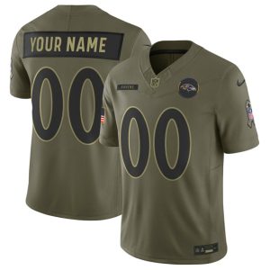 Baltimore Ravens Custom Olive 2025 F.U.S.E. Salute to Service Limited Jersey