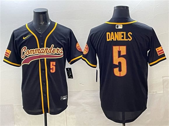 Washington Commanders #5 Jayden Daniels Black Limited Stitched Jersey