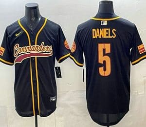 Mens Washington Commanders #5 Jayden Daniels Black Limited Stitched Jersey