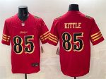 San Francisco 49ers #85 George kittle Red Gold 2025 F.U.S.E. ¡°Rivalries¡± Vapor Limited Stitched Jersey