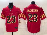 San Francisco 49ers #23 Christian McCaffrey Red Gold 2025 F.U.S.E. ¡°Rivalries¡± Vapor Limited Stitched Jersey