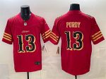 San Francisco 49ers #13 Brock Purdy Red Gold 2025 F.U.S.E. ¡°Rivalries¡± Vapor Limited Stitched Jersey
