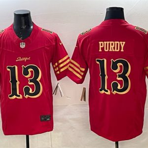 San Francisco 49ers #13 Brock Purdy Red Gold 2025 F.U.S.E. ¡°Rivalries¡± Vapor Limited Stitched Jersey