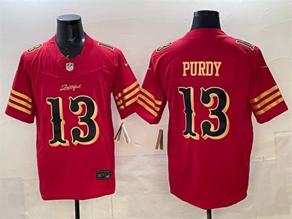 San Francisco 49ers #13 Brock Purdy Red Gold 2025 F.U.S.E. ¡°Rivalries¡± Vapor Limited Stitched Jersey
