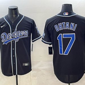 Los Angeles Dodgers #17 Shohei Ohtani Black Fashion Cool Base Stitched Jersey