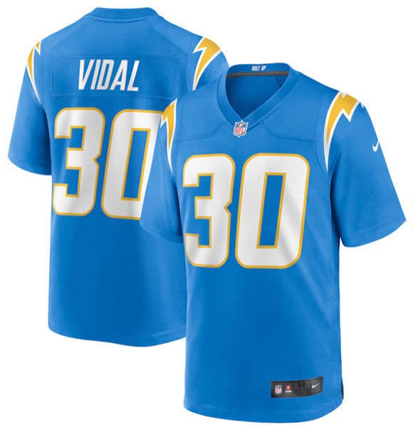Los Angeles Chargers #30 Kimani Vidal Blue 2025 Stitched Game Jersey