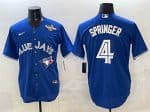Toronto Blue Jays #4 George Springer Navy 2025 World Series Home Cool Base Stitched Jersey