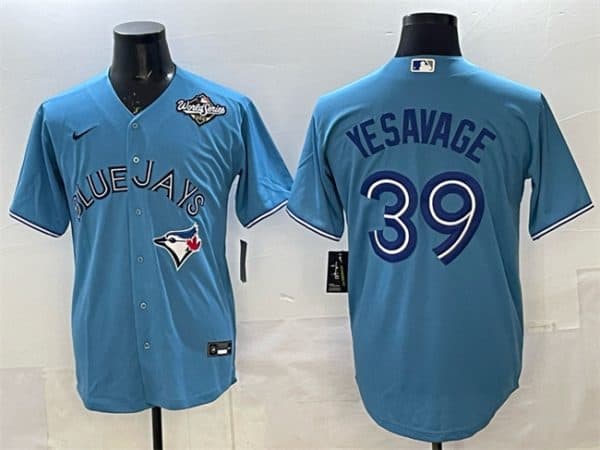 Toronto Blue Jays #39 Trey Yesavage Blue 2025 World Series Home Cool Base Stitched Jersey