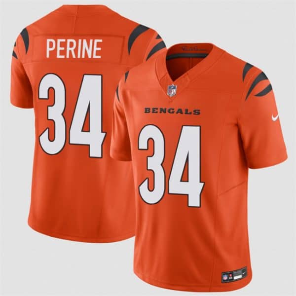 Cincinnati Bengals #34 Samaje Perine Orange 2025 F.U.S.E. Vapor Untouchable Limited Stitched Jersey