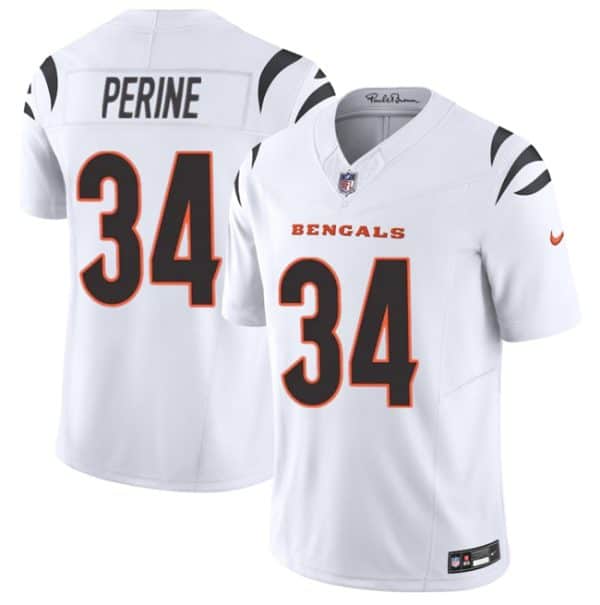 Cincinnati Bengals #34 Samaje Perine White 2025 F.U.S.E. Vapor Untouchable Limited Stitched Jersey