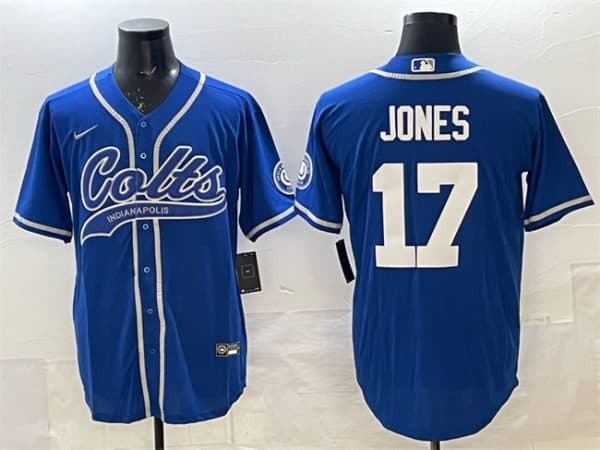 Indianapolis Colts #17 Daniel Jones Royal Cool Base Stitched Jersey