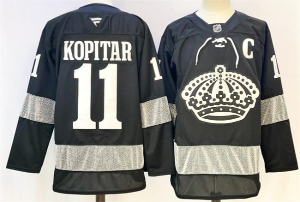 Los Angeles Kings #11 Anze Kopitar Black With C Patch Alternate Stitched Jersey