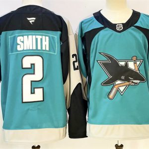 San Jose Sharks #2 Will Smith Teal 2025 Alternate Stitched Jersey