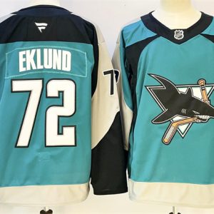 San Jose Sharks #72 William Eklund Teal 2025 Alternate Stitched Jersey